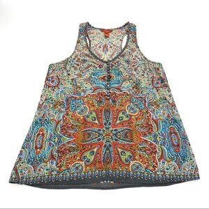 Sundance Graphic Blue and Orange Tank Top